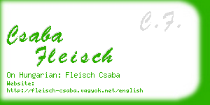 csaba fleisch business card